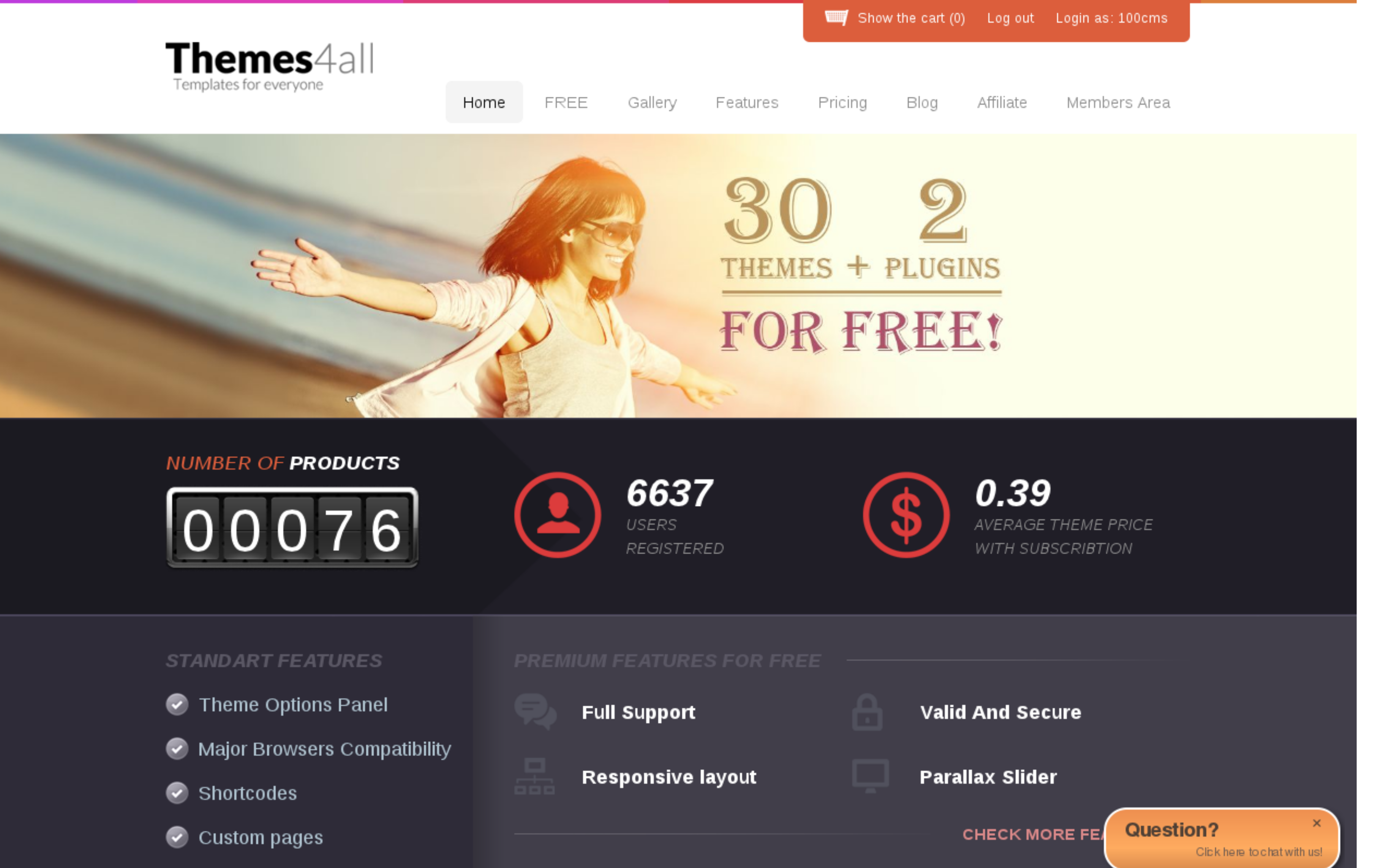 Themes4al WordPress Theme Club with free WordPress Themes and low prices for memberships