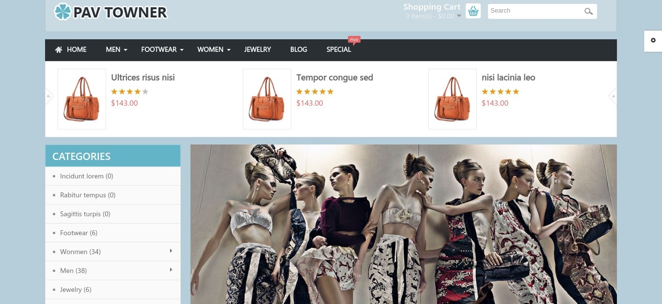 Pav Towner Responsive Opencart Theme