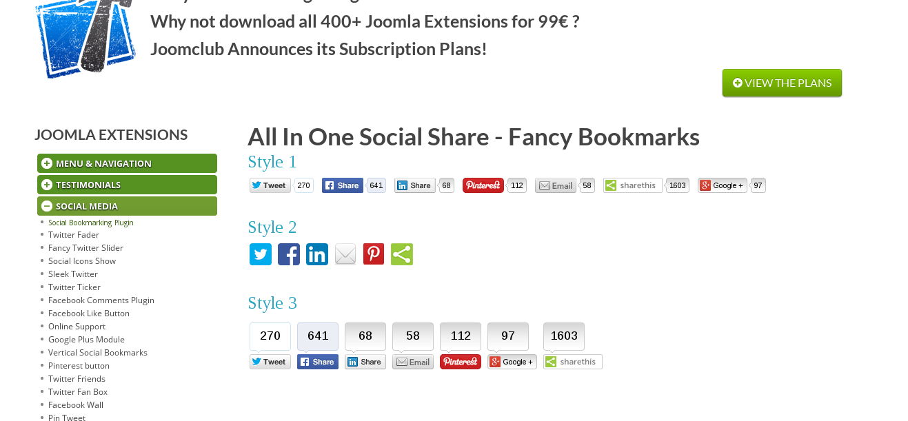 Fancy Bookmarks Plugin and Module - Social Bookmarking Plugin for Joomla