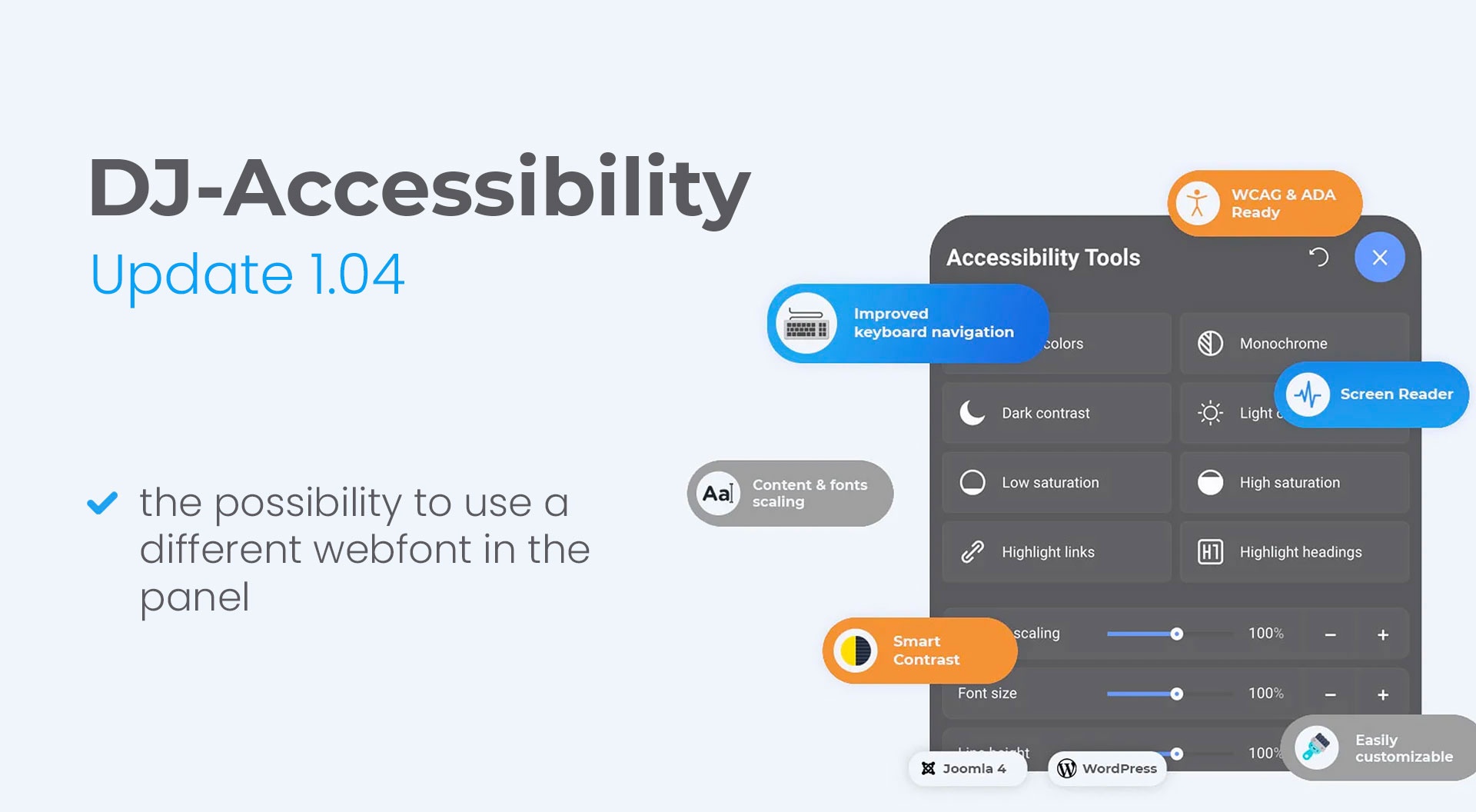 Joomla-Monster Joomla News: DJ-Accessibility with the possibility to use local or web fonts