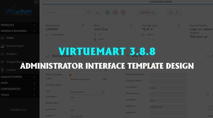 SmartAddons Joomla News: VirtueMart 3.8.8 - Administrator Interface Template Design Updated