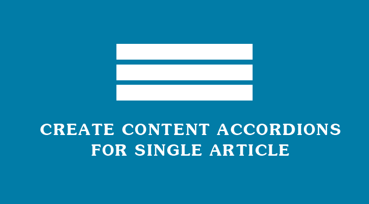 SmartAddons Joomla News: How to Create Content Accordion for Single Article