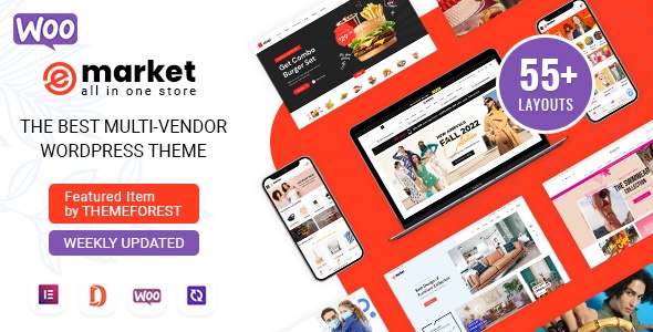 magentech Wordpress News: eMarket - All-in-One Multi Vendor MarketPlace Elementor WordPress Theme (55 Indexes, Mobile Layouts)