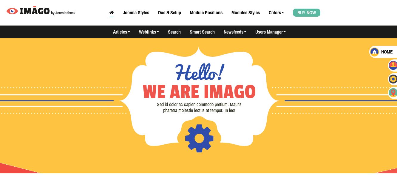 Imago - modern, hip, and colorful Joomla flat template