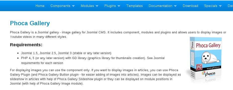 Phoca Gallery - image gallery for joomla 3.3