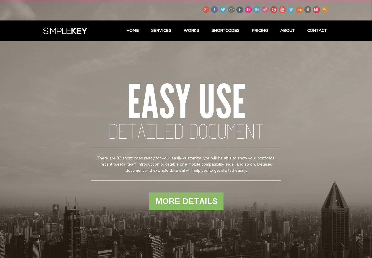 SimpleKey: One Page Portfolio Joomla Template