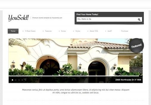 Yousold Real Estate Joomla Template