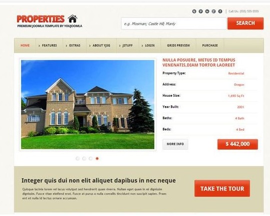Properties Responsive Real Estate Joomla Template