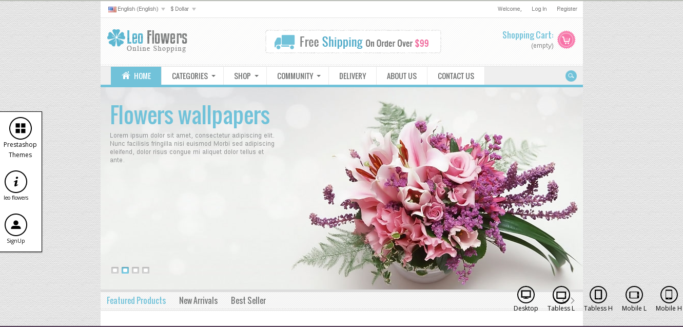 Leo Flowers E-commerce Prestashop Theme