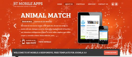 Mobile Apps - free Joomla app template
