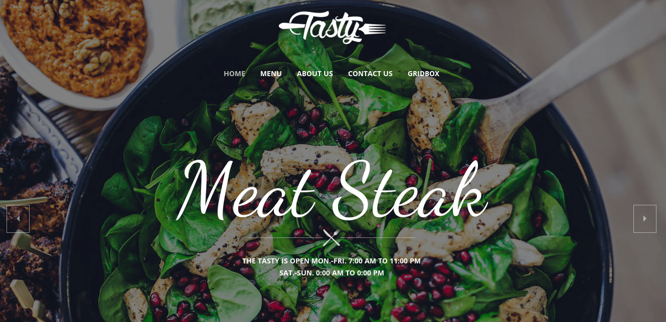 Tasty elegant website template for restaurant