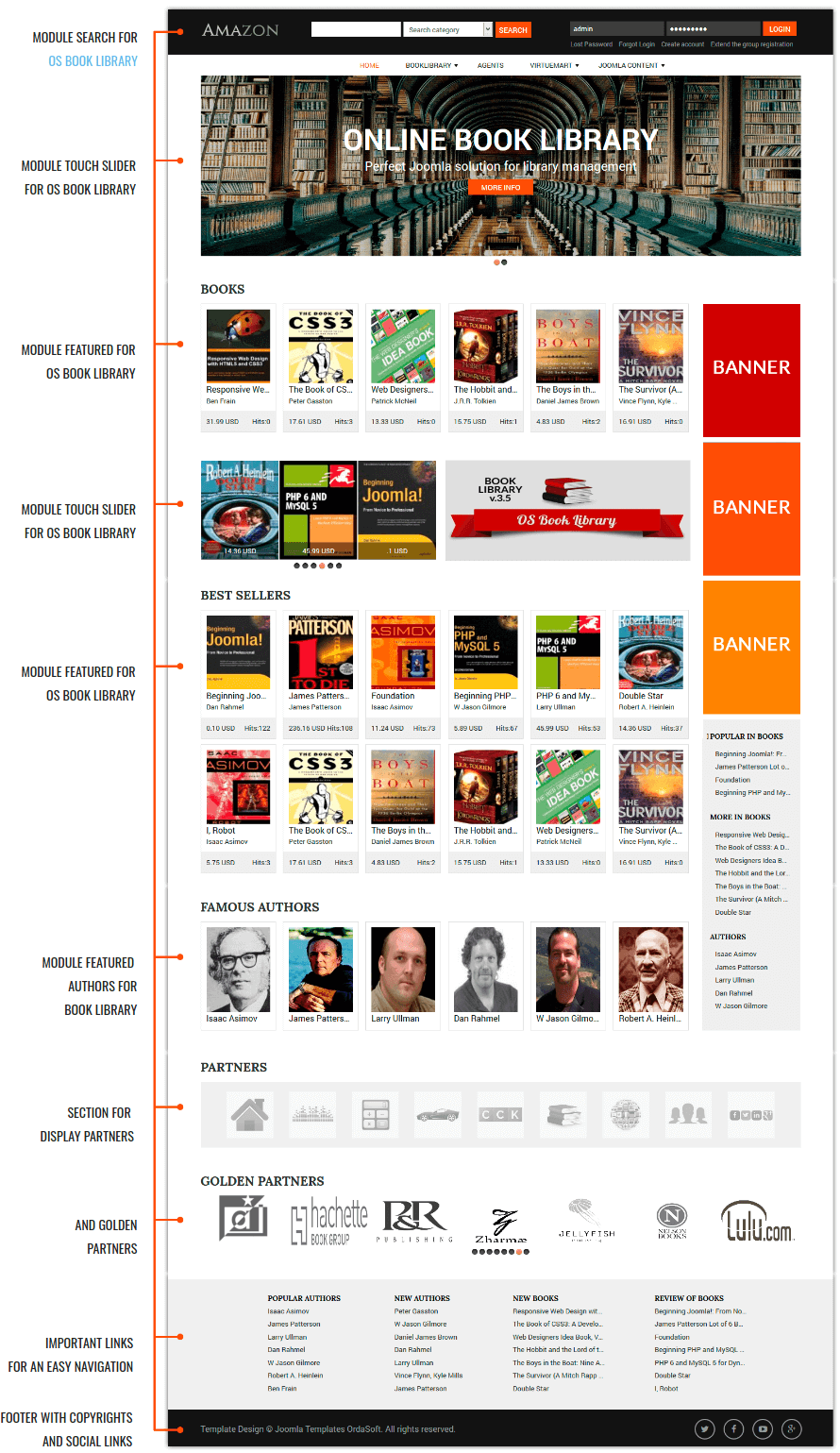 Amazon Digital Library Website Template