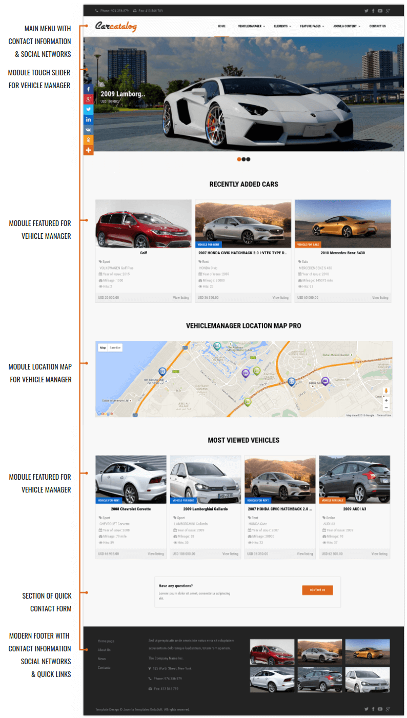 Car Catalog Automotive Website Template