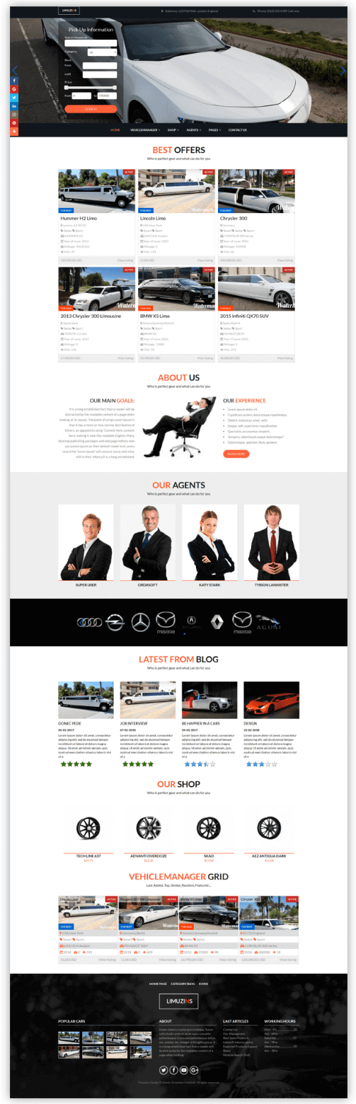 Luxury Car Rental Limo Website Joomla Template
