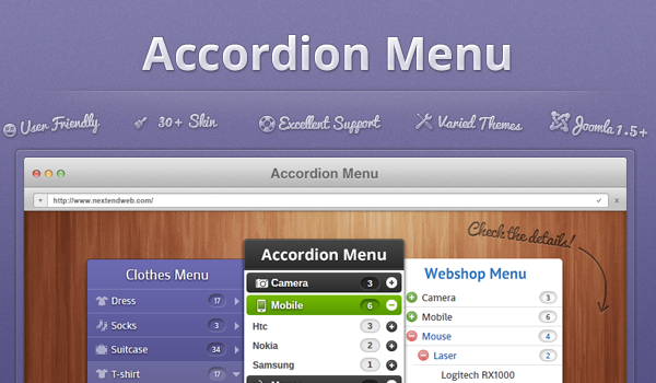 nextend Joomla Extension: Accordion Menu for Joomla