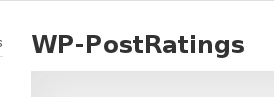 Wordpress Plugin: WP-PostRatings