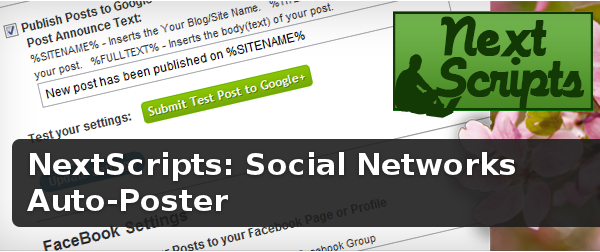 Wordpress Plugin: NextScripts: Social Networks Auto-Poster