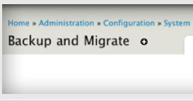 ronan Drupal Extension: Backup and Migrate