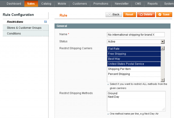Magento Extension: Magento Shipping Restrictions