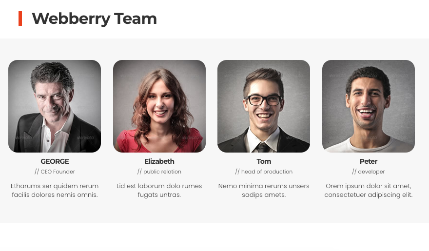 Joomla Extension: Webberry Team Grid