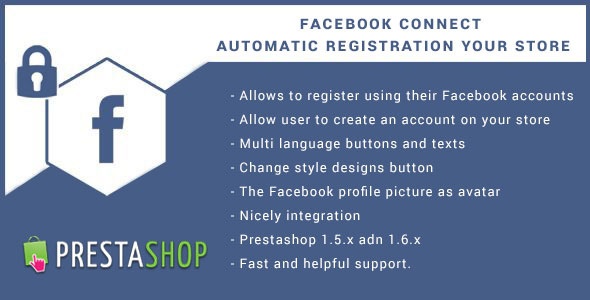 Prestashop Extension: Facebook Connect for Prestashop, Login Button