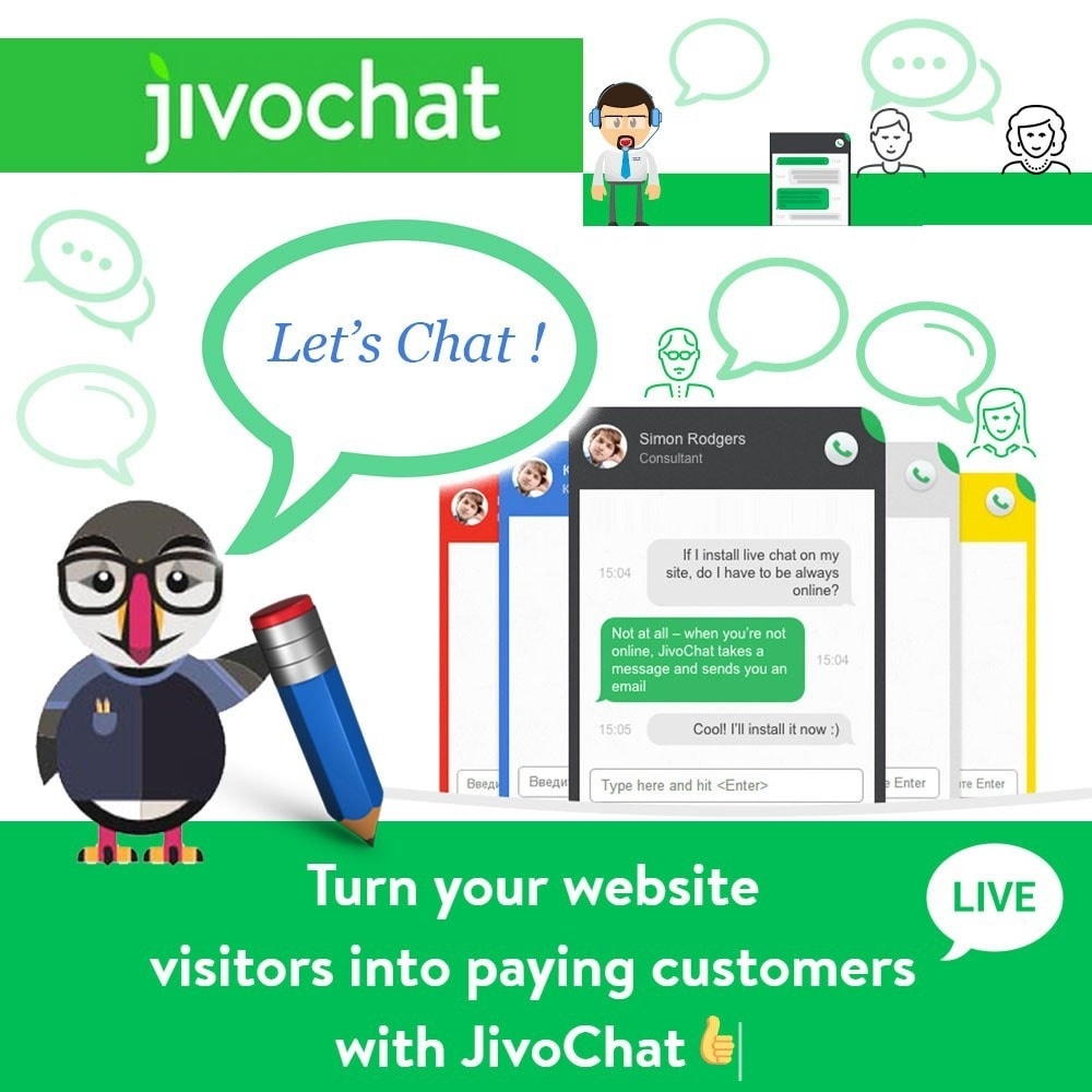 Prestashop Extension: Jivochat - Live chat with your customers PrestaShop Module