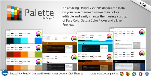 DoubleMThemes Drupal Extension: Palette - 4 in 1 Drupal Theme Color Switcher