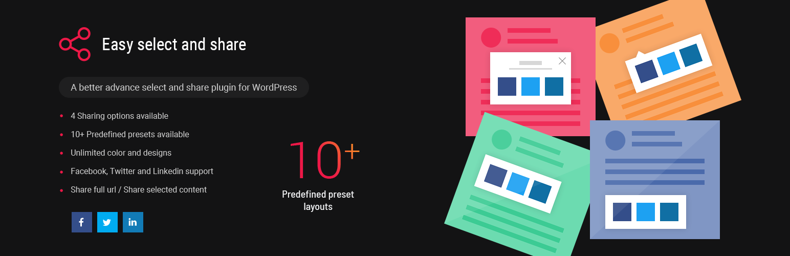Wordpress Plugin: Easy Select and Share WordPress Plugin