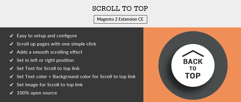 Solwin Infotech Magento Extension: Scroll To Top  Magento 2 Extension