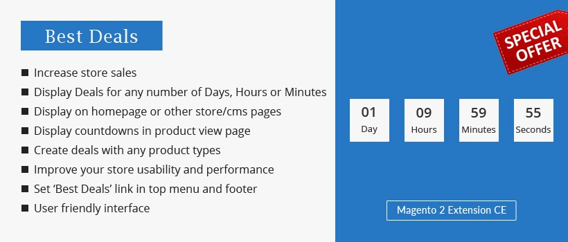 Magento Extension: Best Deals – Special Products with Countdown – Magento 2 Extension