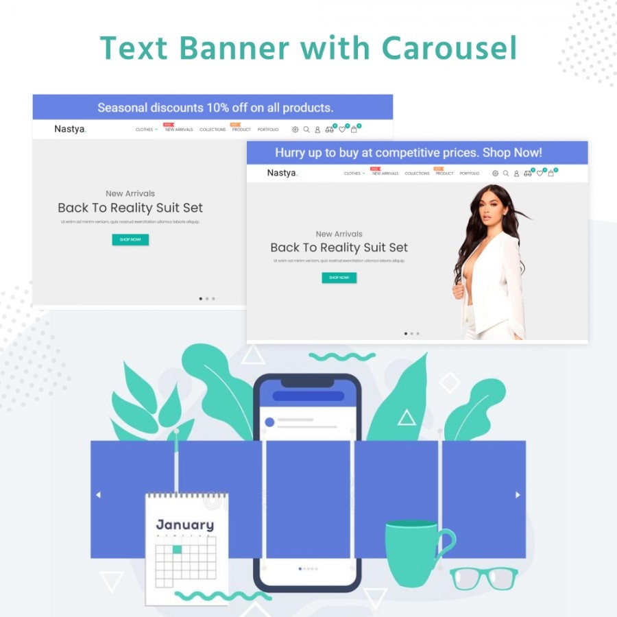 bonpresta Prestashop Extension: Text Banner with Carousel Prestashop Free Module