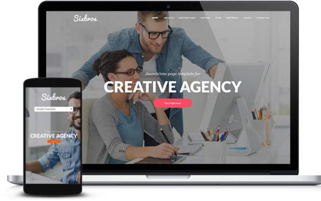 balbooa Joomla News: Sixbros - Joomla one page template. All content in one place