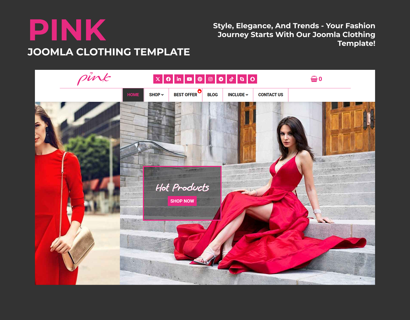 Joomla News: Pink - Joomla Clothing template