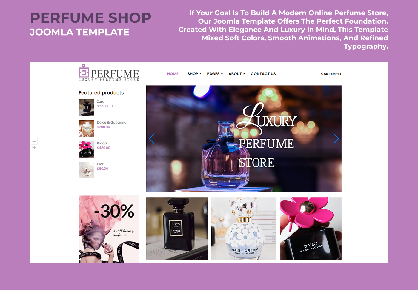 Joomla News: Perfume Store - Joomla eCommerce template