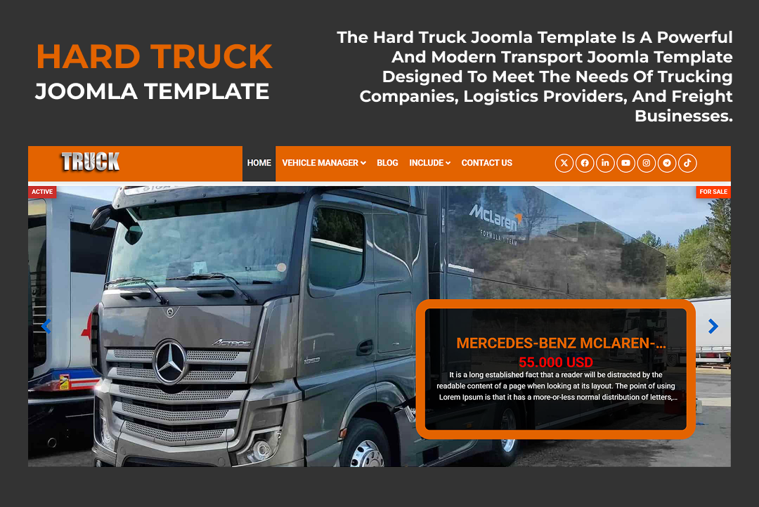 Joomla News: Hard Truck Joomla Template