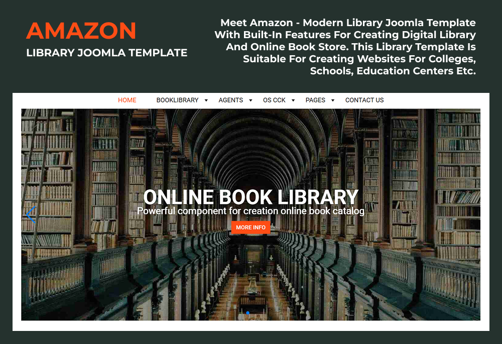 Joomla News: Amazon - Library Joomla Template
