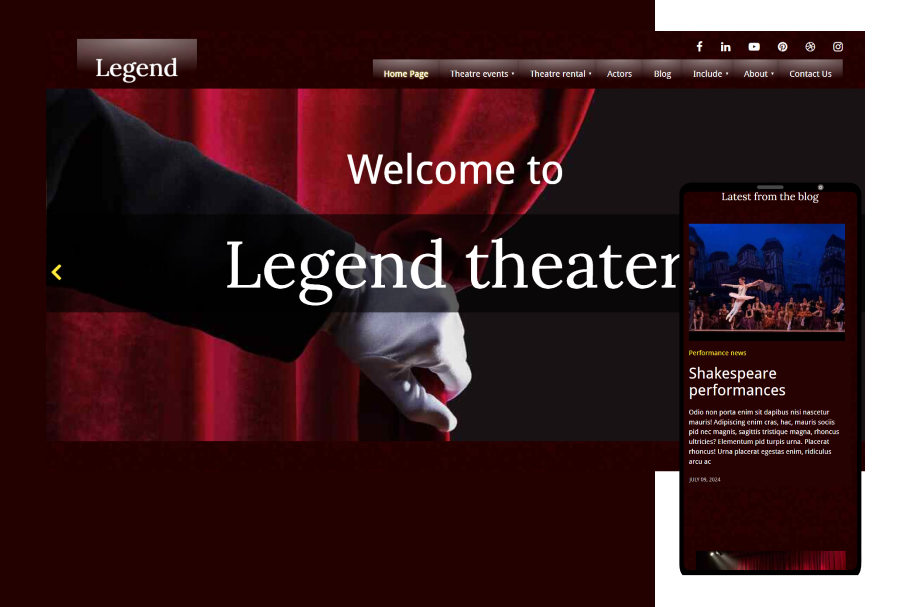 Joomla News: Legend - Theater Website Template