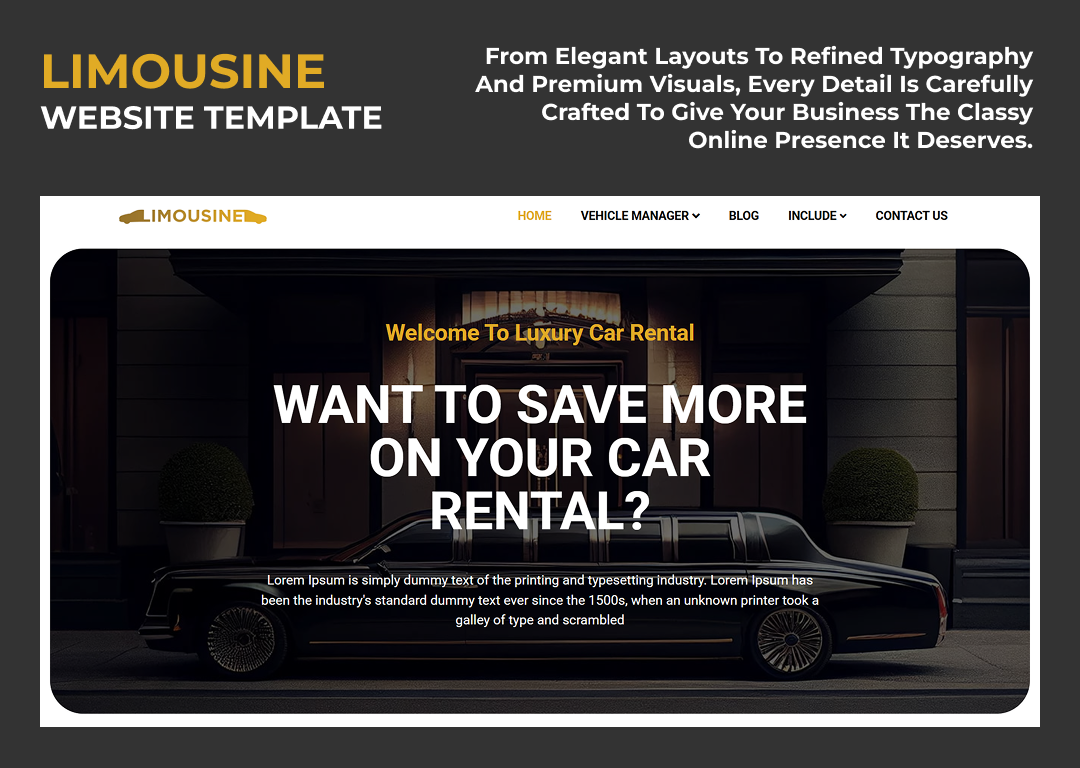 Joomla News: Luxury Car Rental - Limousine Website Template