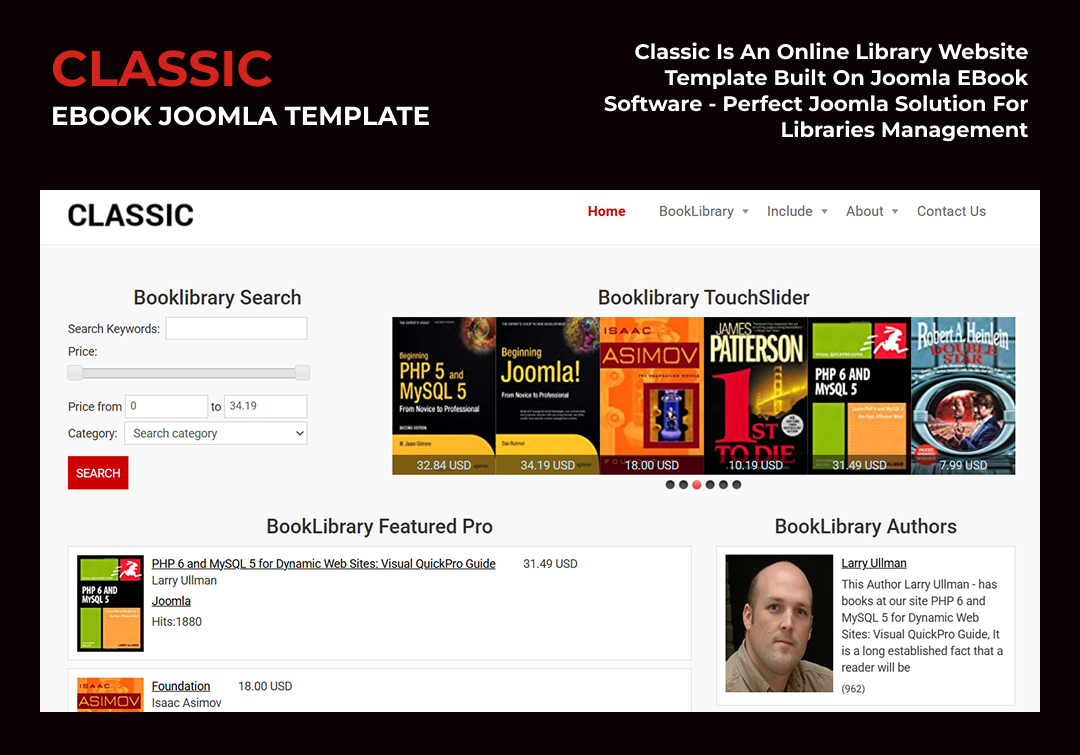 Joomla News: Classic - Ebook Joomla Template