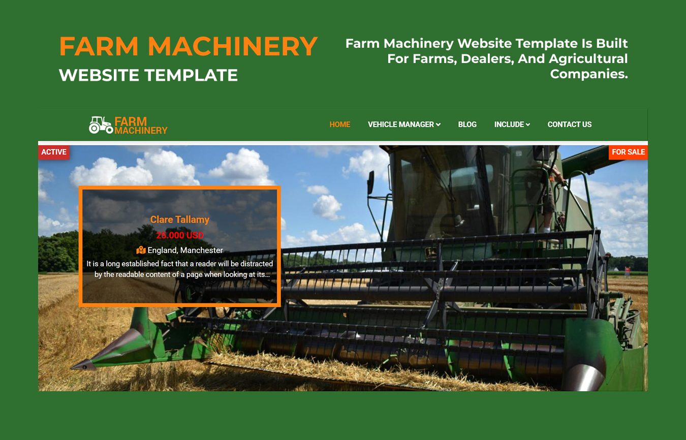 Joomla News: Farm Machinery Website Template