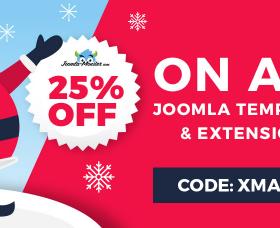 Joomla news: Christmas 2019 sale on Joomla templates and extensions.