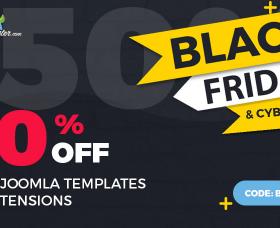 Joomla news:  Black Friday SALE. Joomla templates and extensions are 50% OFF.