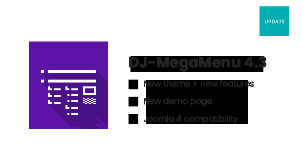 Joomla-Monster Joomla News: DJ-MegaMenu 4.3 with a new theme, new features, Joomla 4 compatibility + new Demo Page