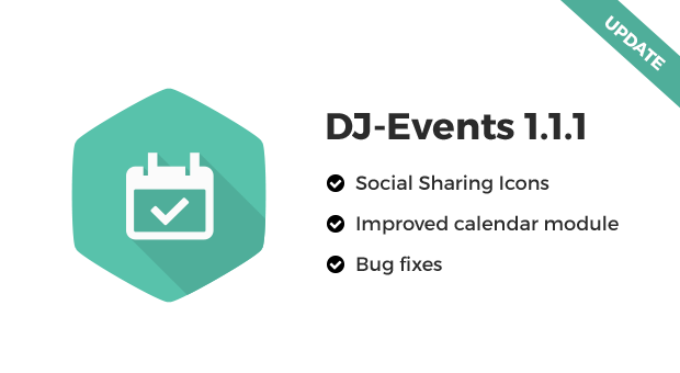 Joomla News: DJ-Events with the improved calendar module and Social Sharing icons