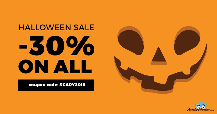 Joomla-Monster Joomla News: Halloween 2018 sale on Joomla templates! Get the coupon.