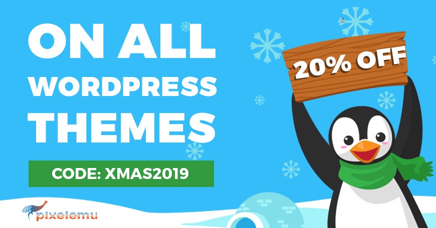 PixelEmu Wordpress News: Christmas 2019 sale on WordPress WCAG and ADA themes.