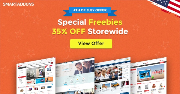 SmartAddons Joomla News: 35% OFF Store-wide & Weekly Freebies #4 