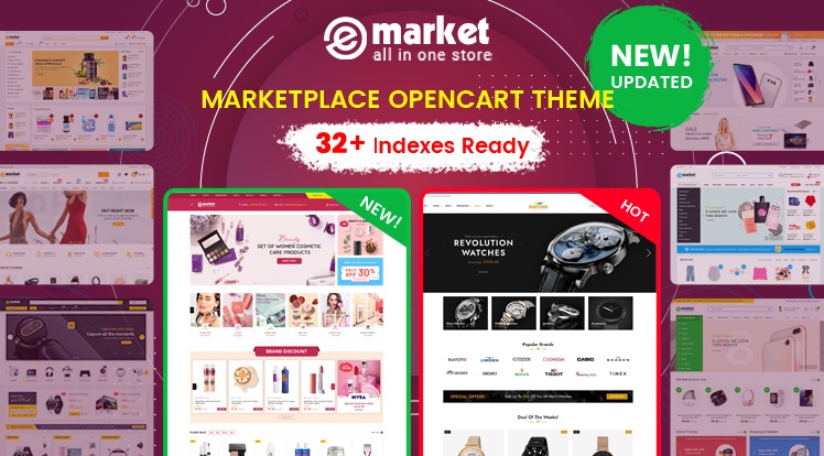 OpenCart News: Design #32 Available in eMarket - Bestselling All-in-One OpenCart Theme 