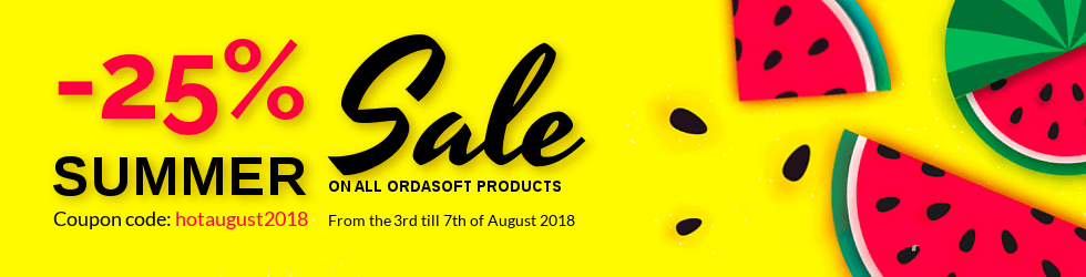 ADD THEMES Joomla News: Hot August discount 2018 Save 25% on all OrdaSoft products!