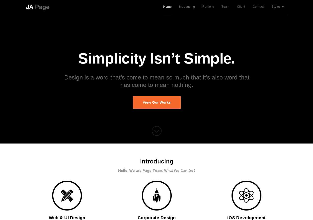 JA OnePage Joomla Template